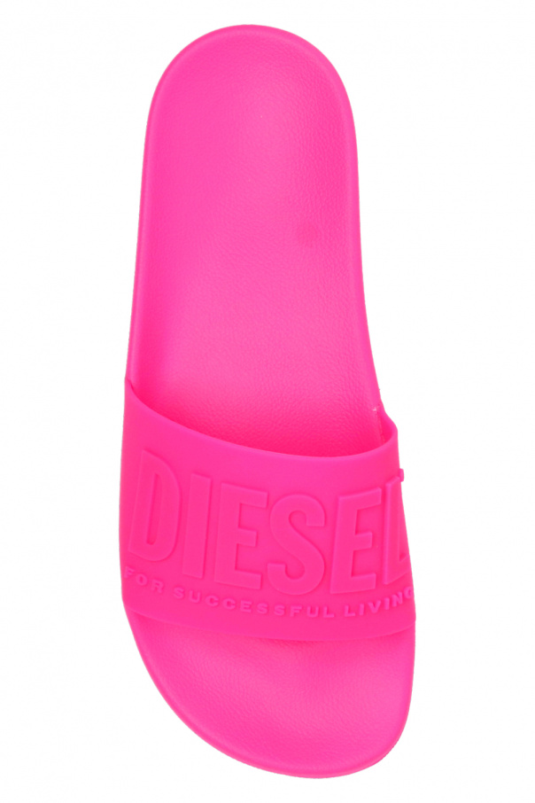 ◆DIESEL◆ SA Mayemi W Slide Pink Y02854PS882T4292 Y02854PS8 Women's Sa-Mayemi-Pool slides with velvety flocking | Pink